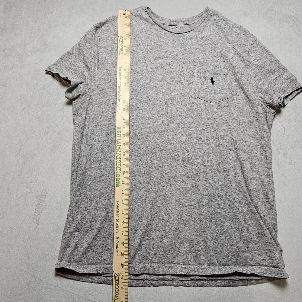 Polo Ralph Lauren Mens Grey Heather Pocket T-Shirt Short Sleeve Pony‎ Logo XL